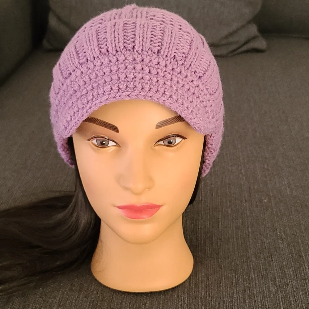 Goorin Bros Cableknit Crochet Soft Small Brim Beanie Hat Kids Girls M L